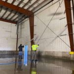 spraying concrete